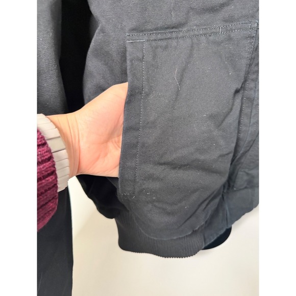 Carhartt Jacket Mens XL Heavyweight Hooded Loose Fit Quilted Black Chores - Picture 11 of 12